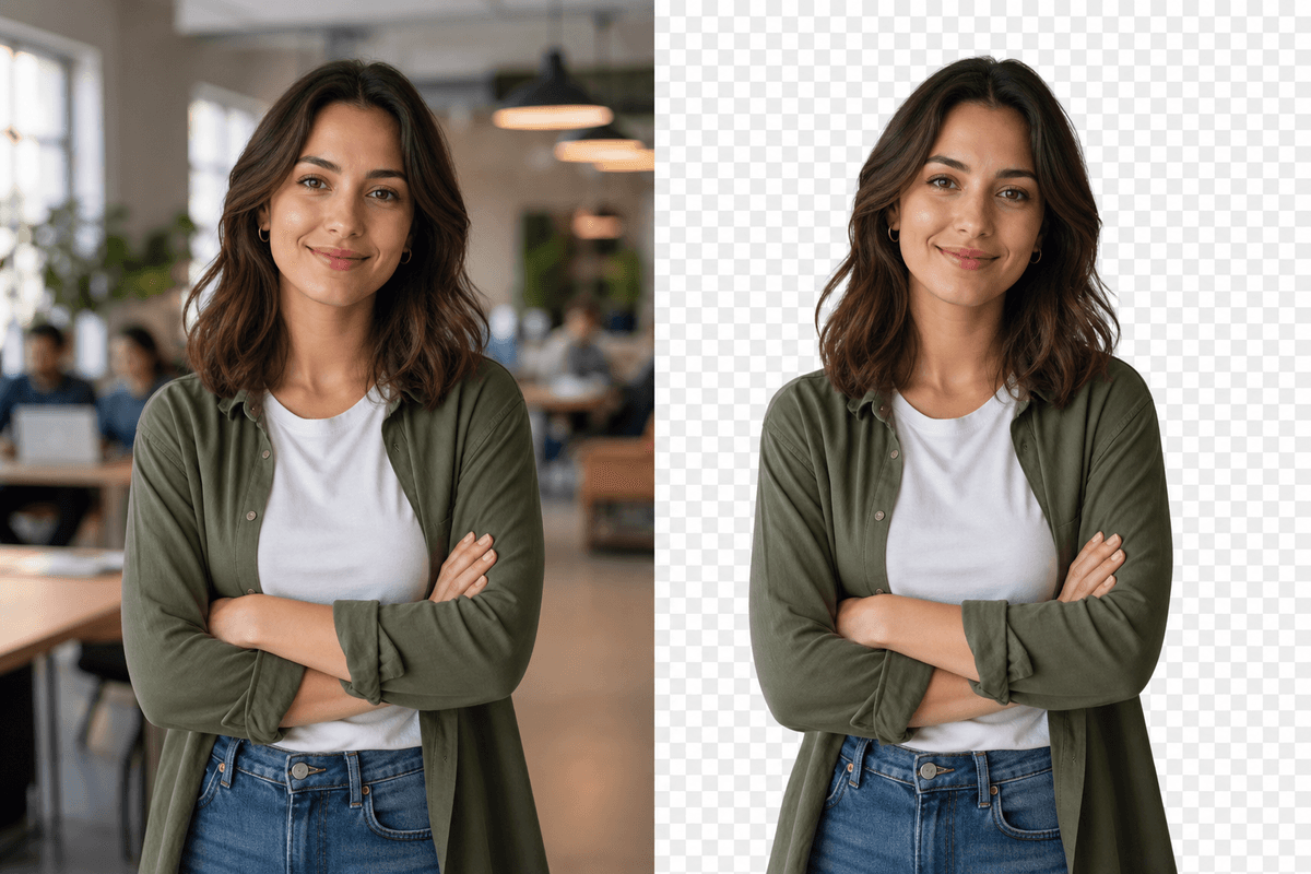 Background Removal before and after comparison