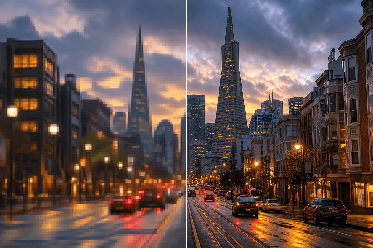 AI Upscaler 4× before and after comparison