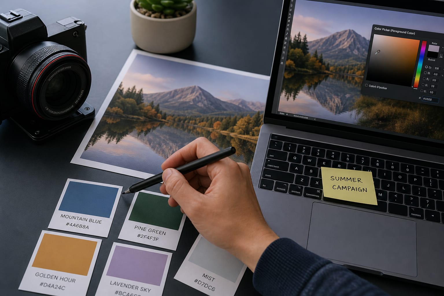 Color Picker: Extract color codes (HEX, RGB, HSL) from any image.