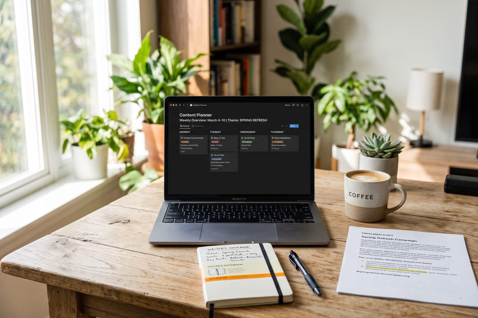 Content Planner: Plan a week or month of content around one theme.