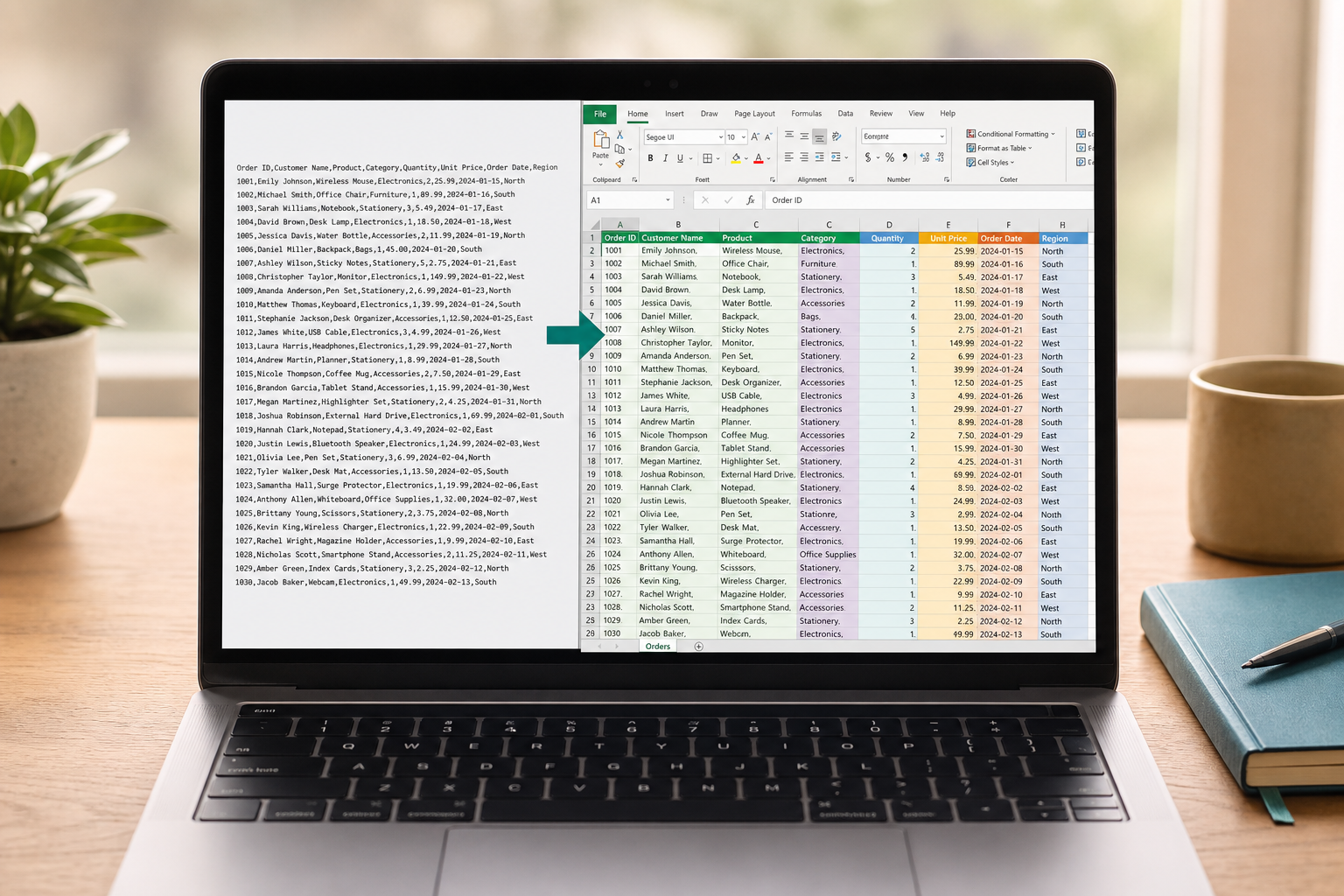 CSV to Excel — how it works