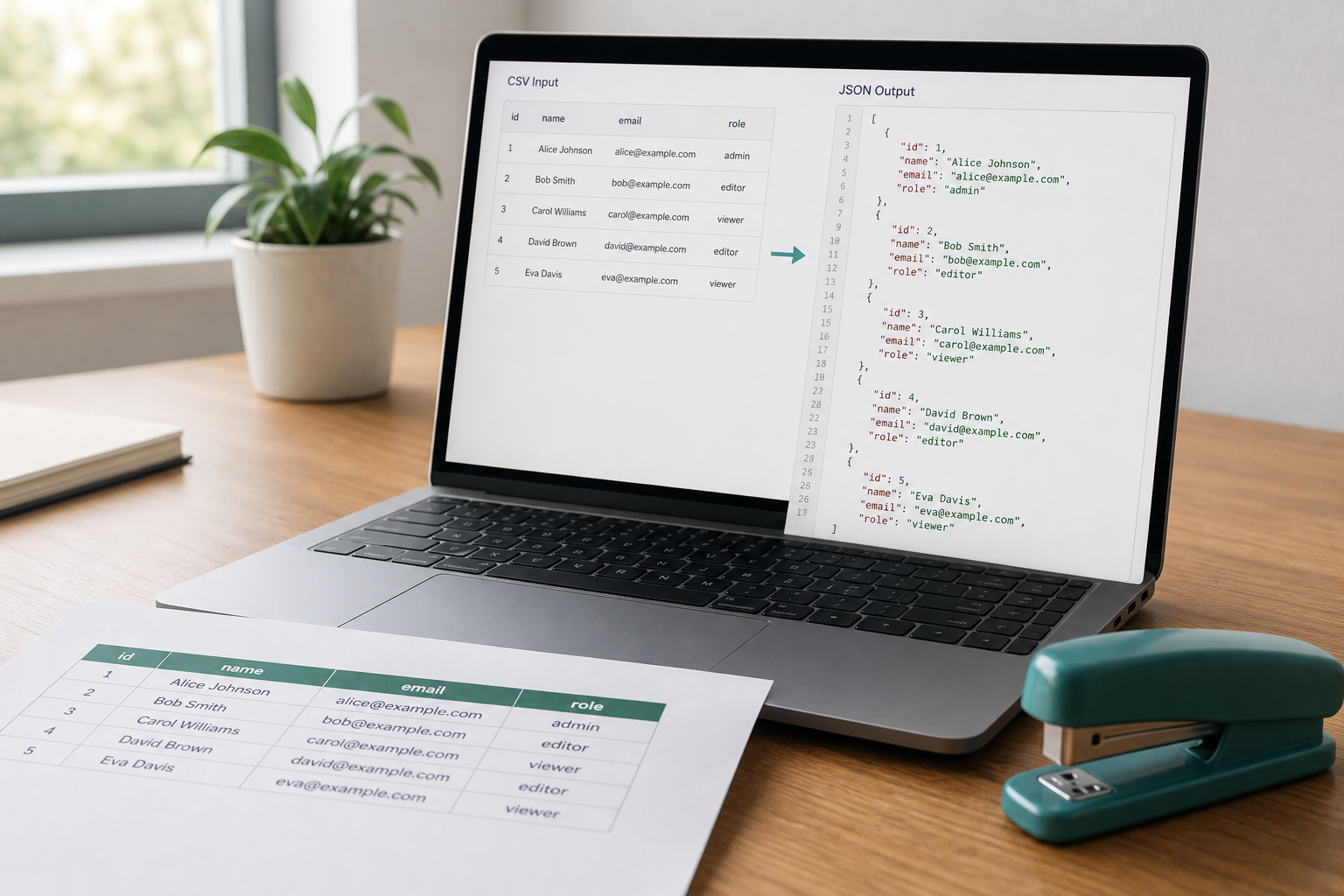CSV to JSON — how it works