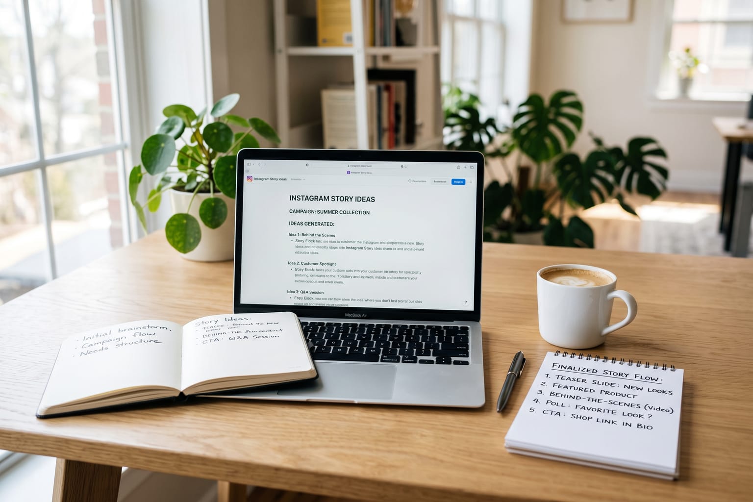 Instagram Story Ideas: Generate story slide ideas for a brand or campaign.