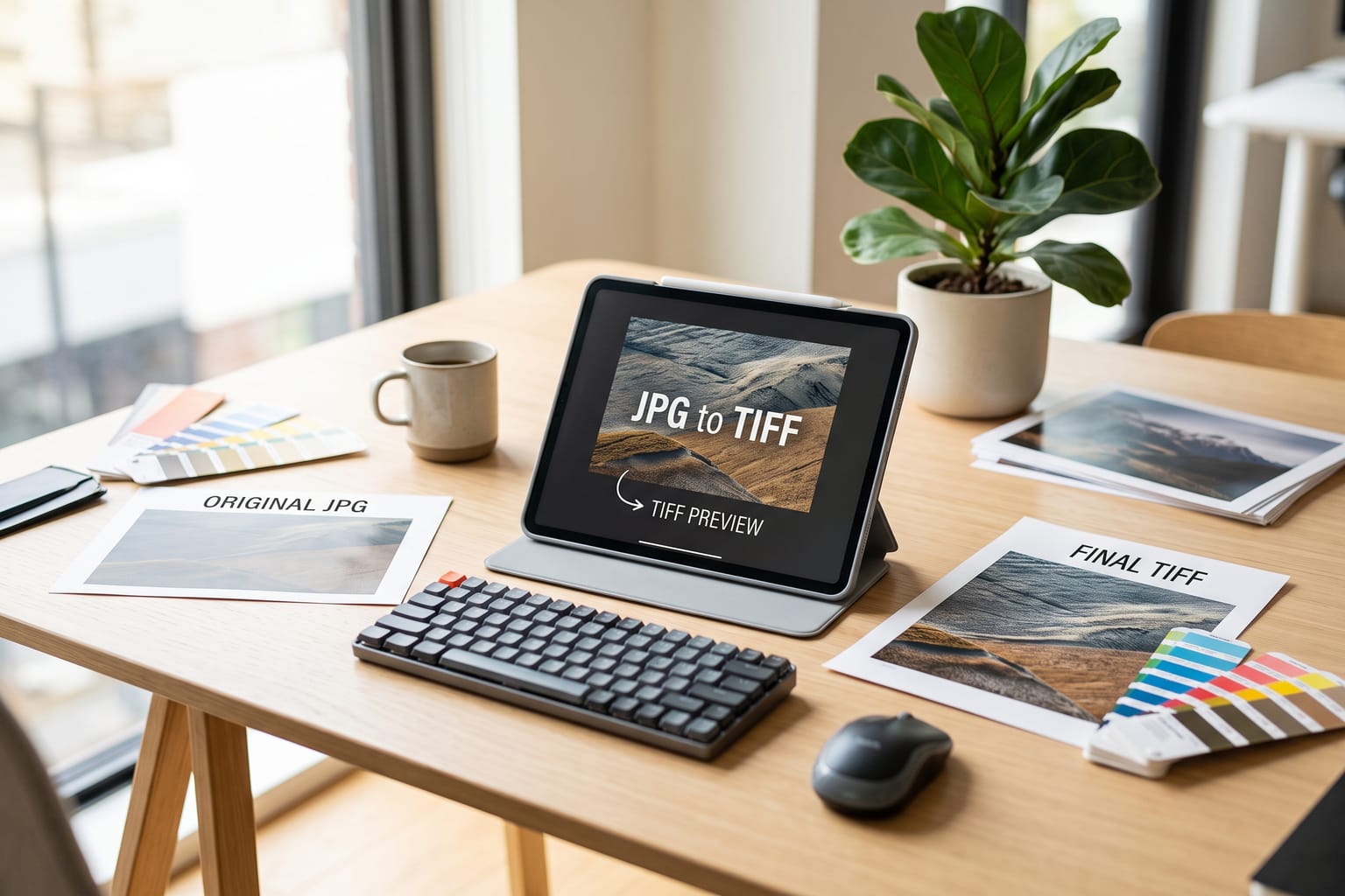 JPG to TIFF: Convert JPG files to TIFF.