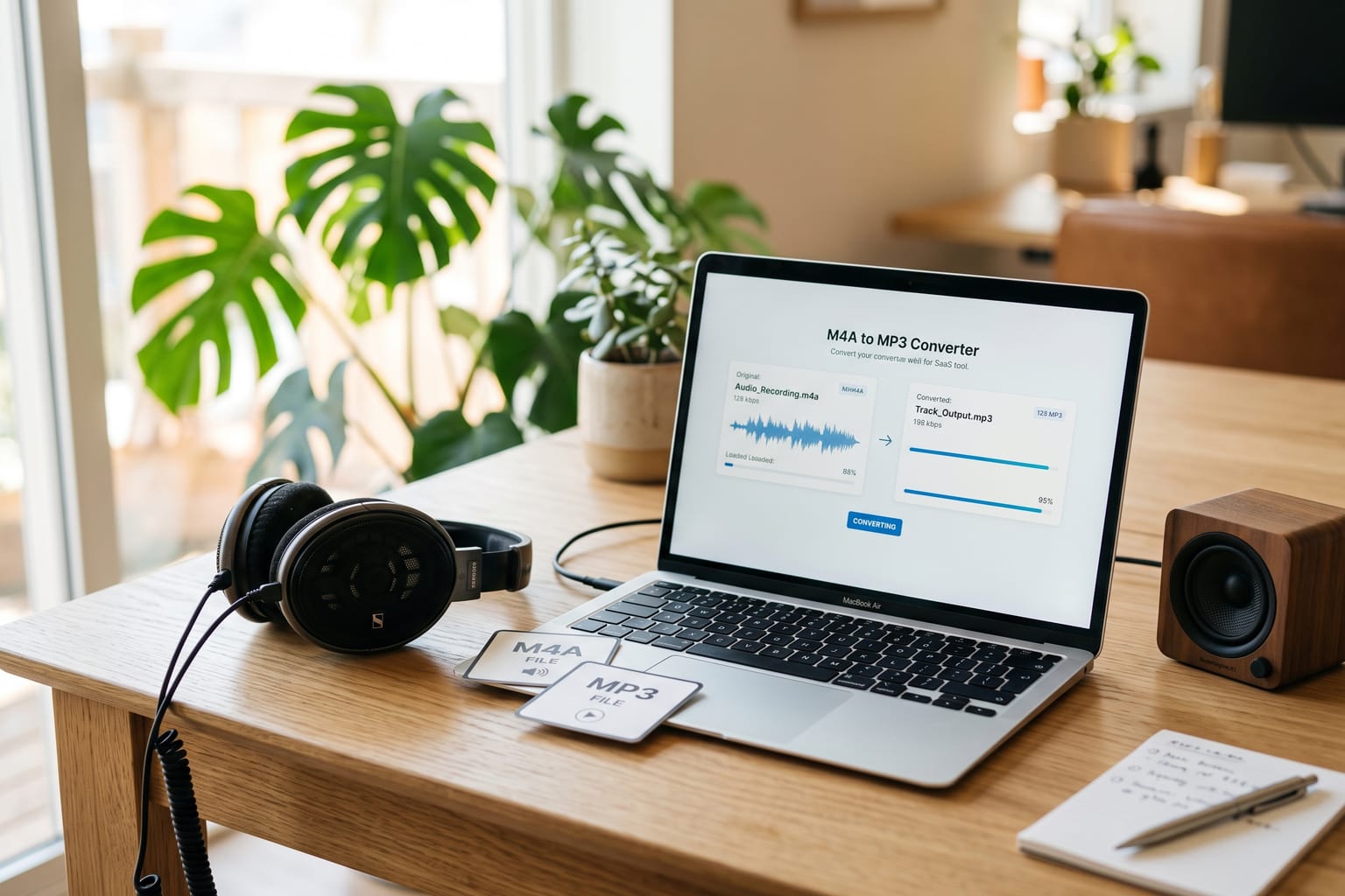 M4A to MP3: Convert M4A files to MP3.