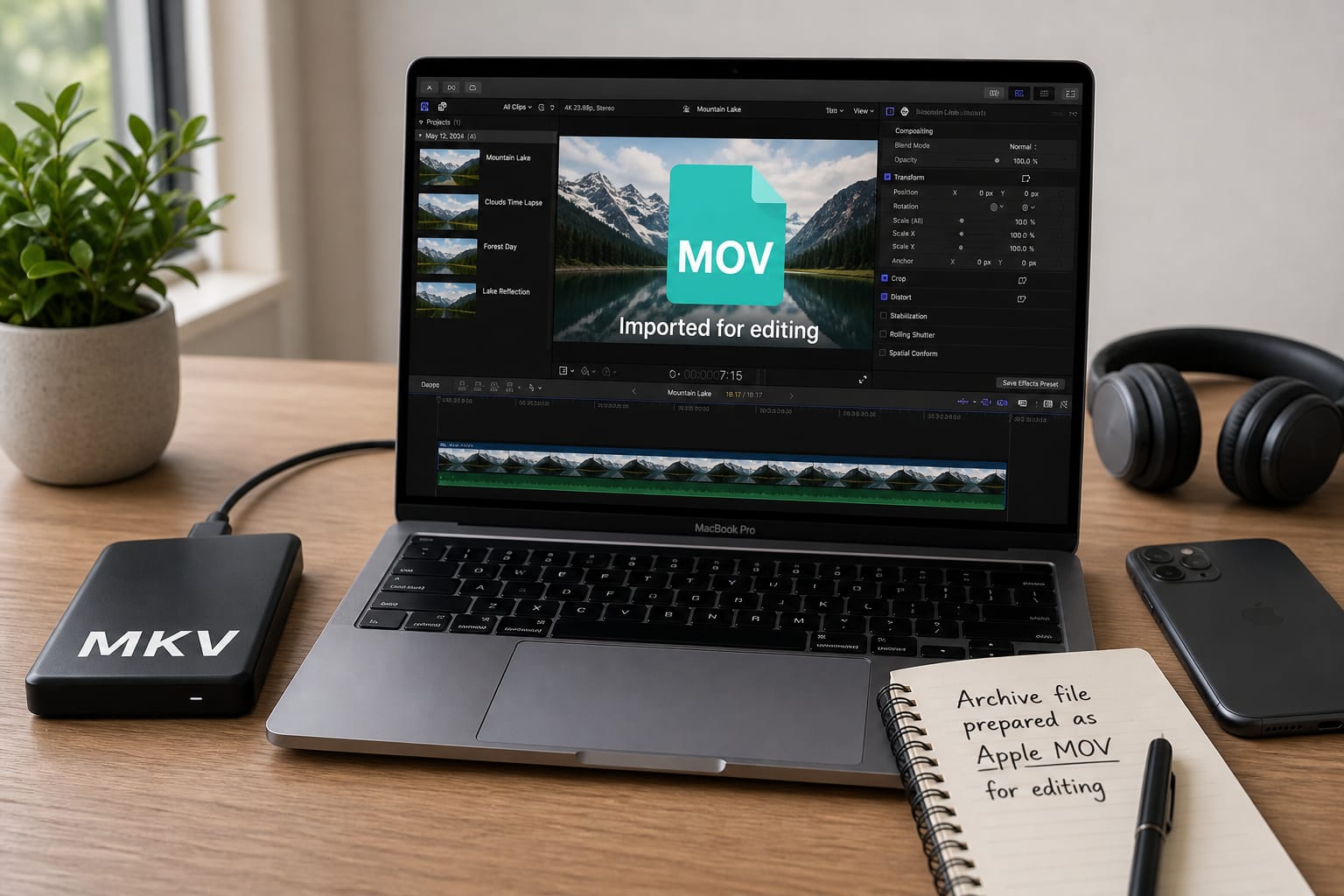 MKV to MOV: Convert MKV to MOV (H.264 + AAC).
