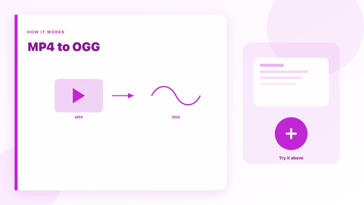 MP4 to OGG: Extract MP4 audio as an OGG/Opus file.