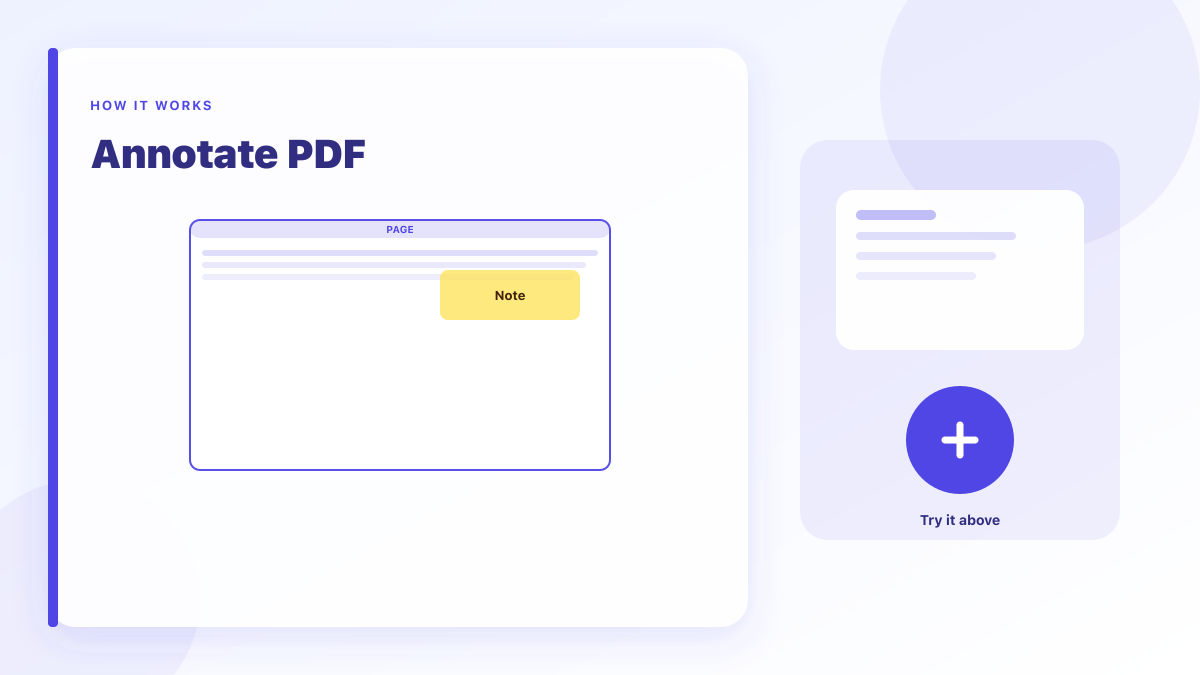 Annotate PDF: Add a highlight note on any page without leaving the browser.