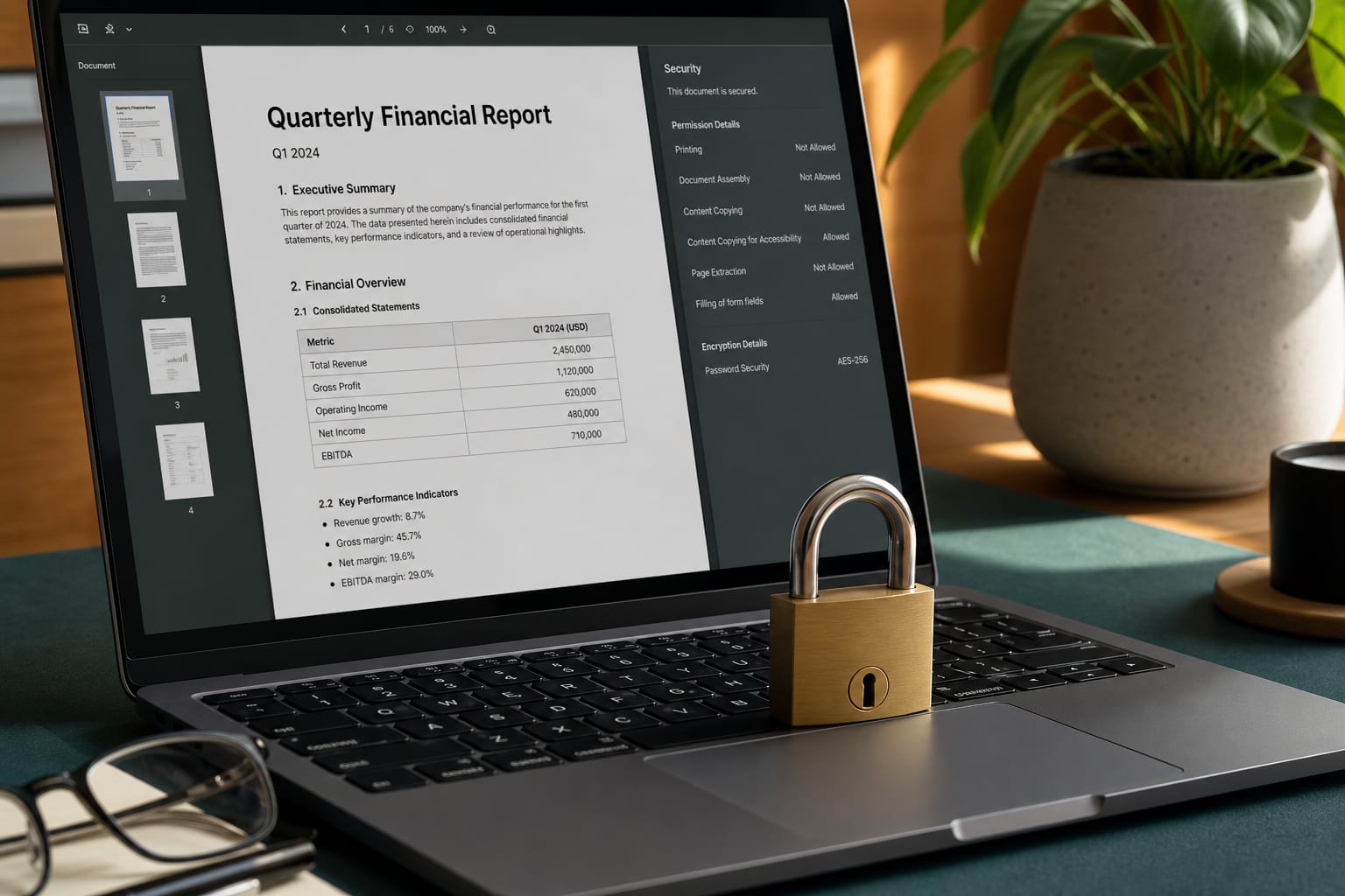 Lock PDF: Add a password so only people with the key can open the PDF.