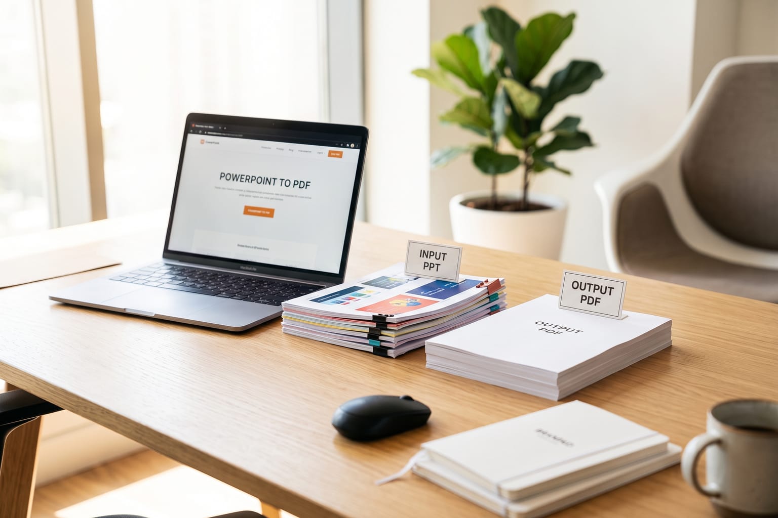 PowerPoint to PDF: Convert PowerPoint files to PDF.