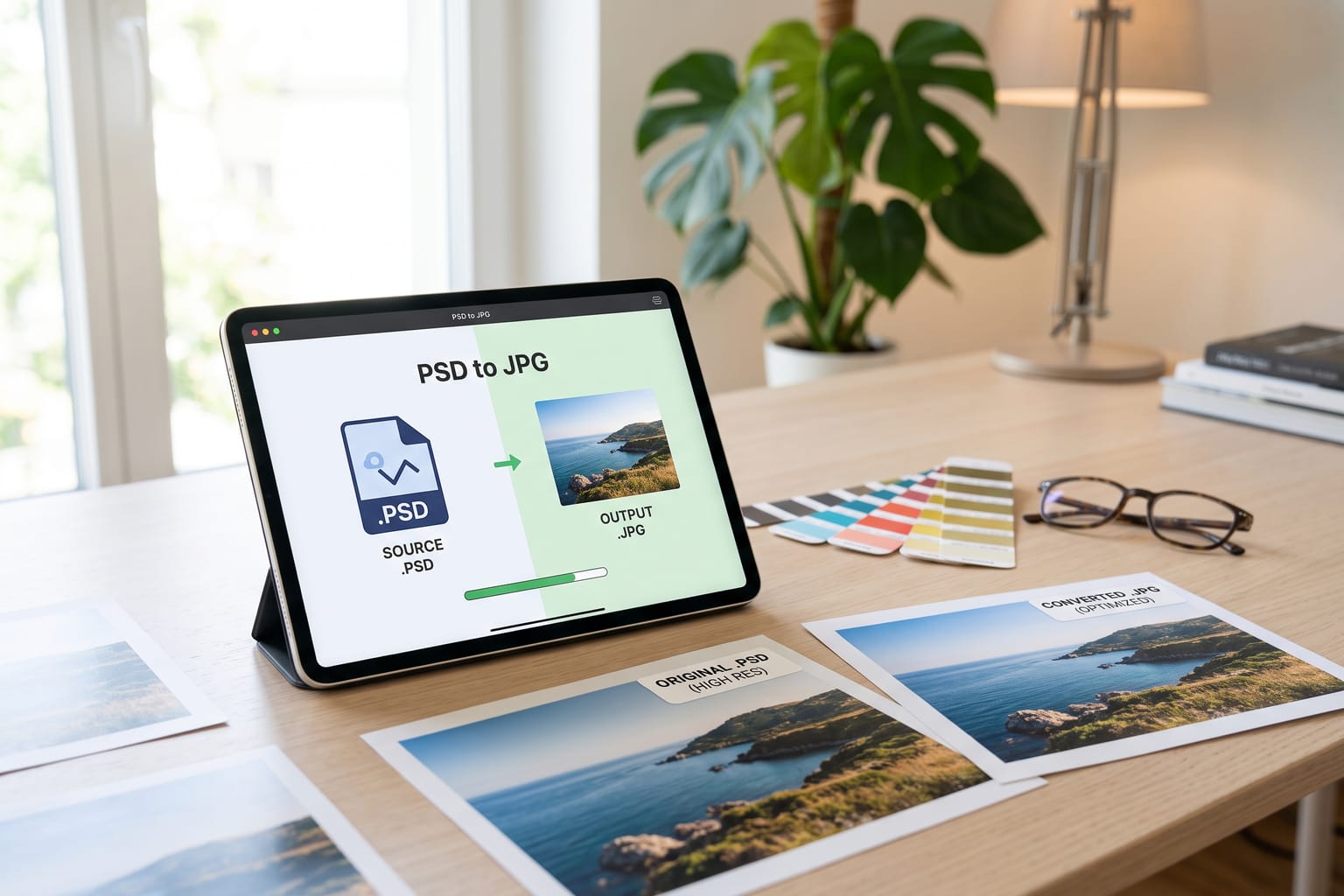 PSD to JPG: Convert PSD files to JPG.