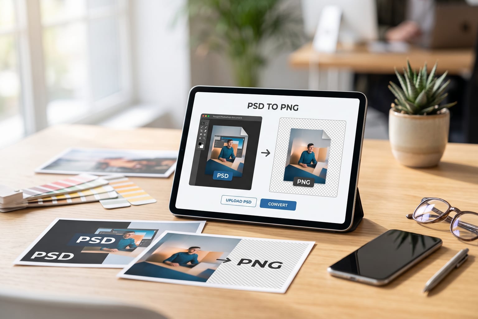 PSD to PNG: Convert PSD files to PNG.