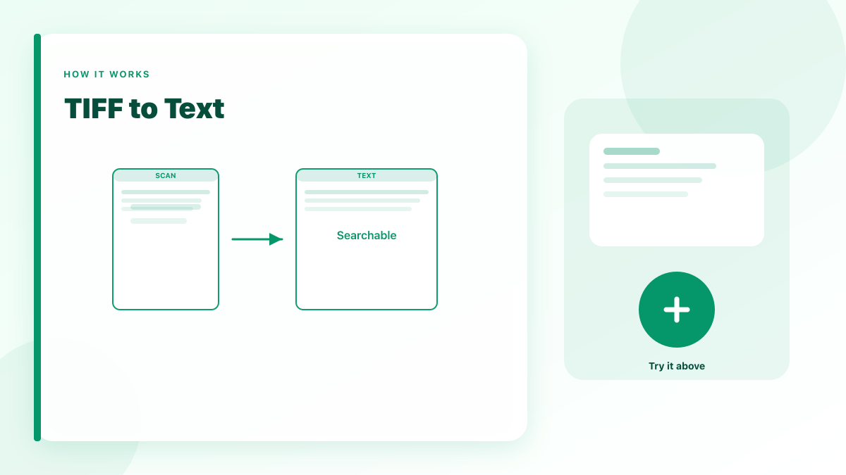 TIFF to Text: Read printed text from a TIFF image with on-device OCR.