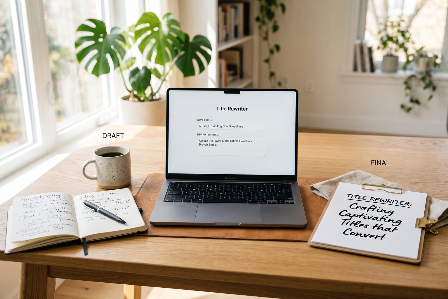 Title Rewriter: Rewrite a title into stronger alternatives.