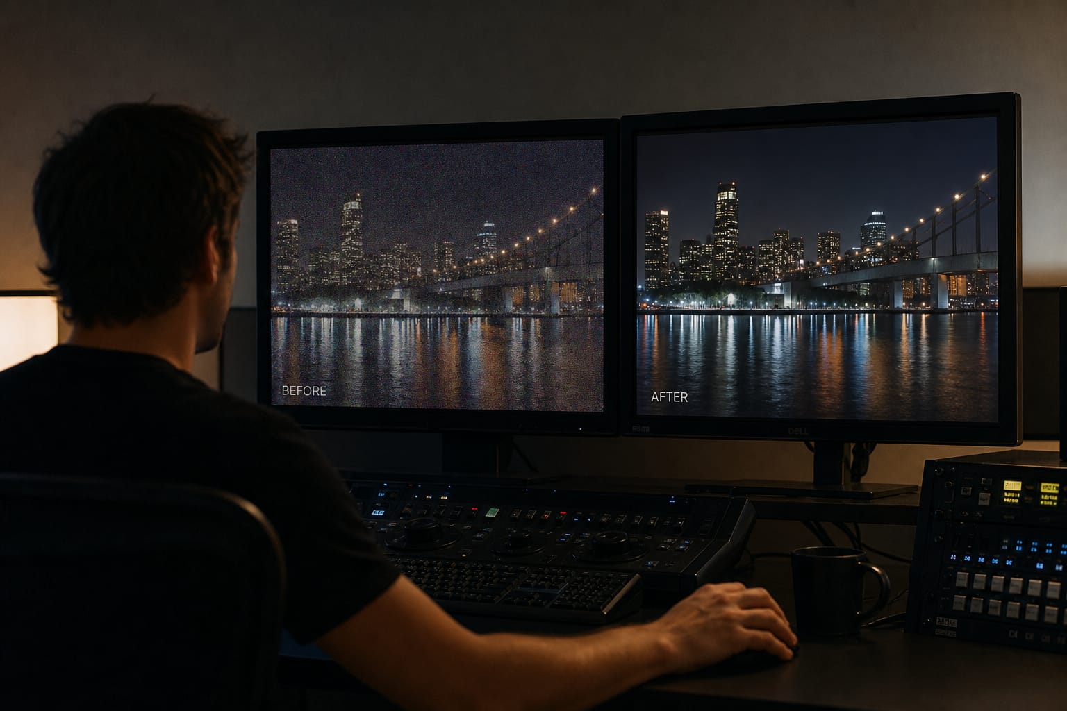 Video Noise Reduction: Clean up grainy, noisy footage shot in low light.