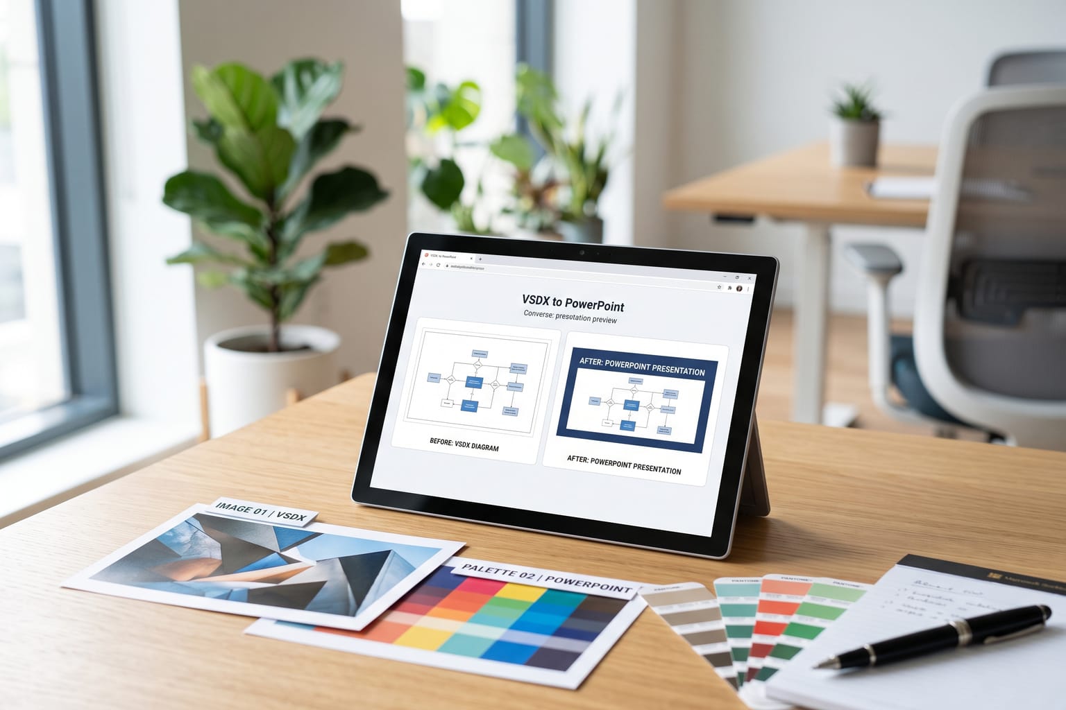 VSDX to PowerPoint: Convert VSDX files to PowerPoint.