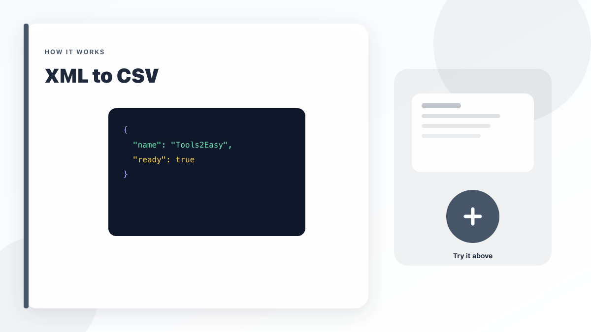 XML to CSV: Flatten XML records into a CSV table.